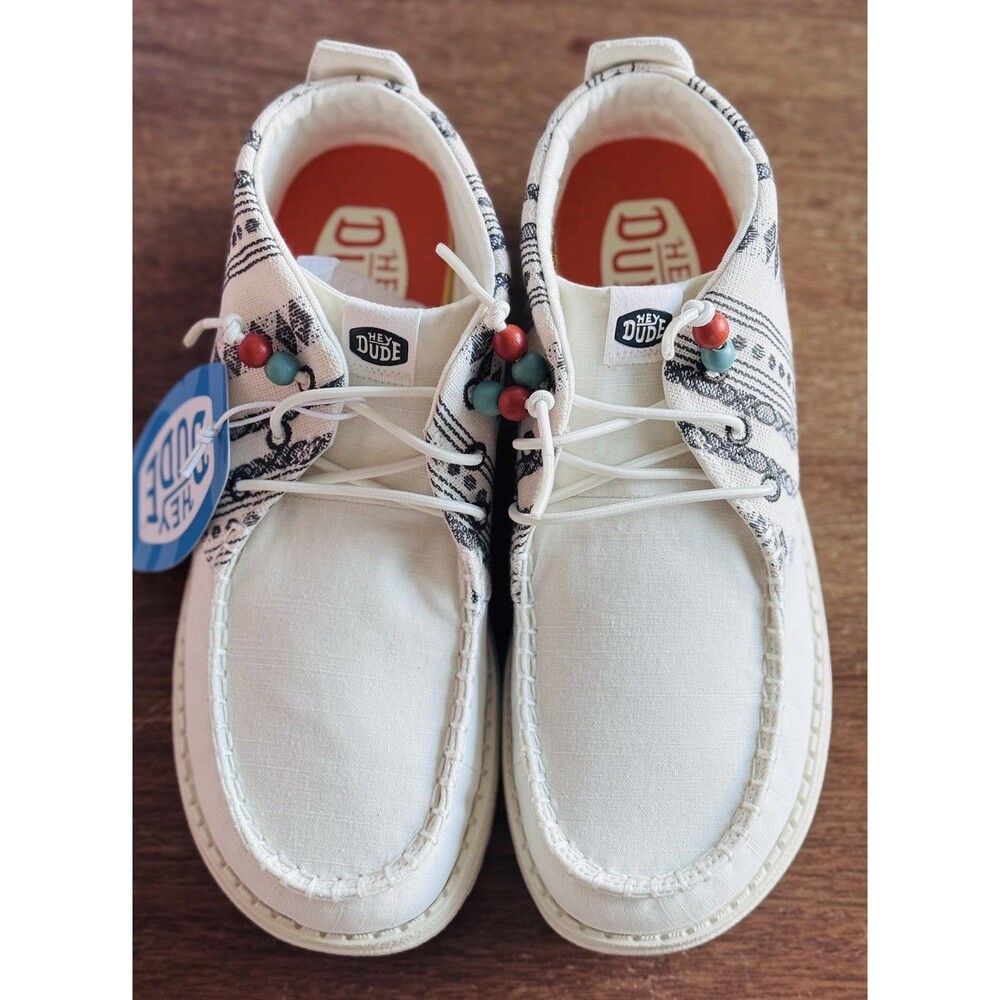 Women’s Size 7 Hey Dude Wendy Mid Boho Mix Baja Cream 40751-1MW NIB - Picture 2 of 8
